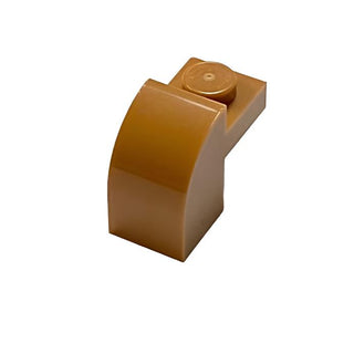 Slope Curved 2x1x1 1/3 with Recessed Stud, Part# 6091 Part LEGO® Medium Nougat  