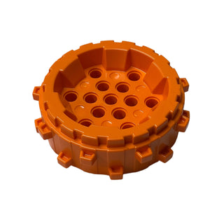 Wheel Hard Plastic with Small Cleats, Part# 64711 Part LEGO® Orange