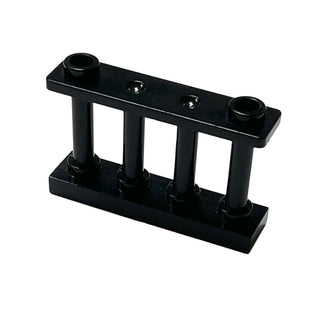 Fence 1x4x2 Spindled with 2 Studs, Part# 30055 Part LEGO® Black  