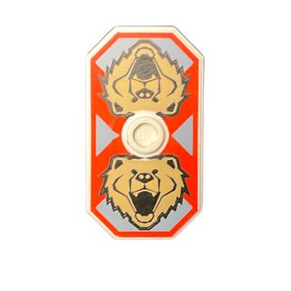 Shield Octagonal Long with Stud with Knights Kingdom Santis Bear Pattern (Printed Version), 48494pb04 Part LEGO®