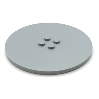 Tile Round 8x8 with 4 Studs in Center, Part# 6177 Part LEGO® Light Bluish Grey  