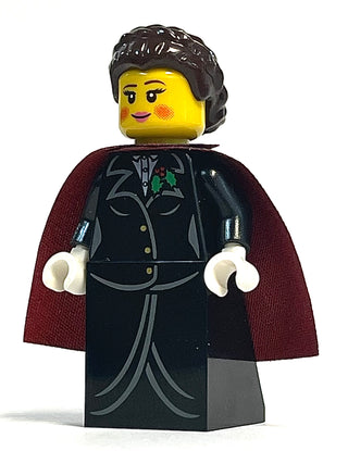 Caroler, Female - Gold Buttons and Holly Lapel Pin, Hol063 Minifigure LEGO®   