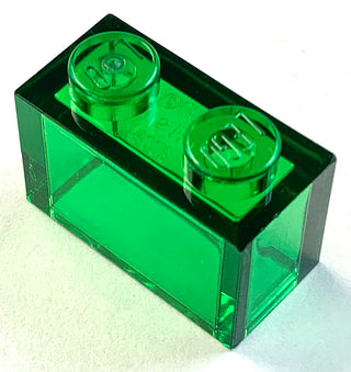 Brick 1x2, Part# 3004 and 3065 Part LEGO® Trans-Green  