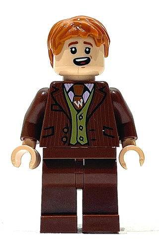 Fred Weasley - Reddish Brown Suit, Dark Orange Tie, Grin / Smiling, hp433 Minifigure LEGO®   