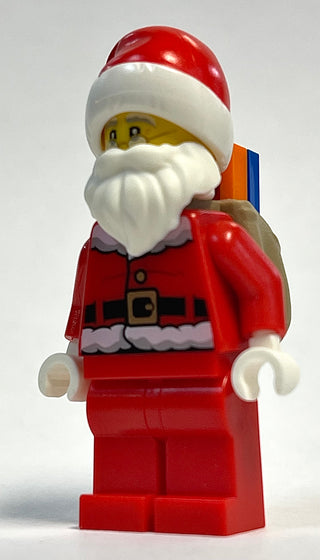 Santa, Red Legs, Fur Lined Jacket with Button, Glasses, hol110 Minifigure LEGO®   