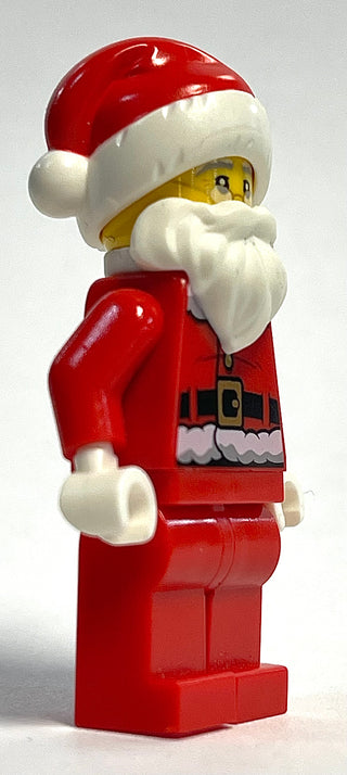 Santa, Red Legs, Fur Lined Jacket with Button, Glasses, hol110 Minifigure LEGO® Like New 2017 without Gift Bag  