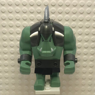 Fantasy Era, Troll, Sand Green with Pearl Dark Gray Armor, 2 White Horns and 3 Pearl Light Gray Horns, cas376 Minifigure LEGO®   