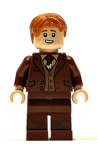 George Weasley - Reddish Brown Suit, Dark Red Tie, Smiling / Laughing, hp435 Minifigure LEGO®   