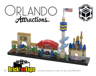 Orlando Attractions Skyline BrickFanExpo Exclusive ABC Building Kit United Brick Co®   