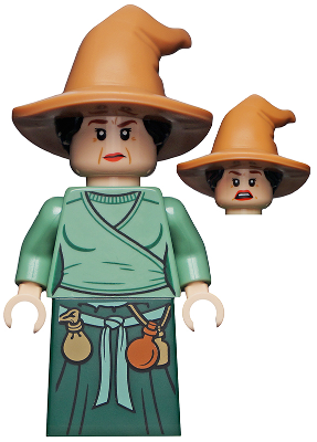 Wizard - HP Wizarding World Female, Medium Nougat Hat, Sand Green Top, Dark Green Skirt, hp302 Minifigure LEGO®   