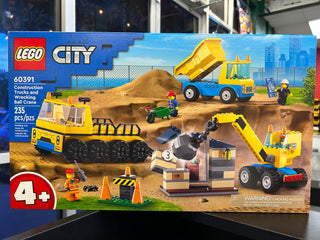 Construction Trucks and Wrecking Ball Crane, 60391 Building Kit LEGO®   