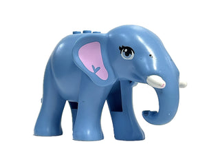 Elephant, Friends with Bright Pink Ears, White Tusks and Bright Light Blue Eyes Pattern, 67419pb01 LEGO® Animals LEGO®   