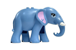 Elephant, Friends with Bright Pink Ears, White Tusks and Bright Light Blue Eyes Pattern, 67419pb01 LEGO® Animals LEGO®   