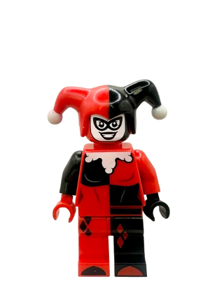 Harley Quinn - Jester's Cap, Black and Red Hands, Rounded Collar, sh0959 Minifigure United Brick Co®   