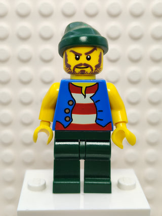 Pirate Blue Vest Dark Green Legs, pi099 Minifigure LEGO®   