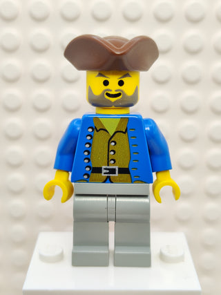 Pirate Brown Shirt Light Gray Legs, pi037 Minifigure LEGO®   