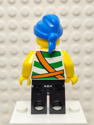 Pirate Green / White Stripes Black Legs, pi131 Minifigure LEGO®   