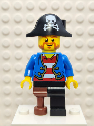 Pirate Blue Jacket Black Leg with Peg Leg, pi146 Minifigure LEGO®   