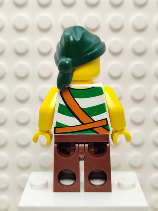 Pirate Green / White Stripes Reddish Brown Legs, pi094 Minifigure LEGO®   