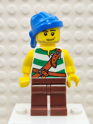 Pirate Green / White Stripes with Reddish Brown Legs, pi133 Minifigure LEGO®   