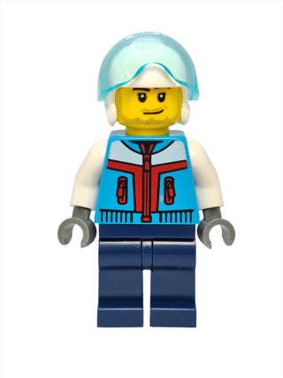 Stunt Plane Pilot - Male with Dark Azure Jacket, cty1397 Minifigure LEGO®   