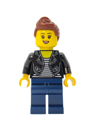 Teenage Girl - Black Jacket and White Shirt with Black Stripes, cty1022 Minifigure LEGO®   