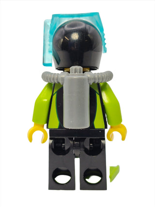 Diver - Black Wetsuit with White Logo and Lime Trim, cty1052 Minifigure LEGO®   