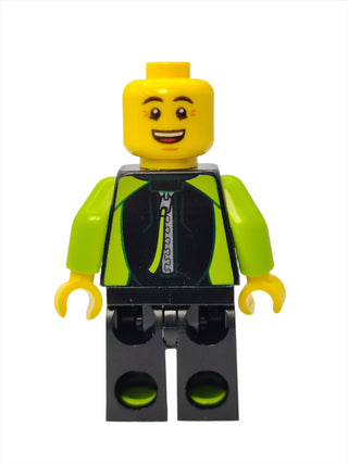 Diver - Black Wetsuit with White Logo and Lime Trim, cty1052 Minifigure LEGO®   