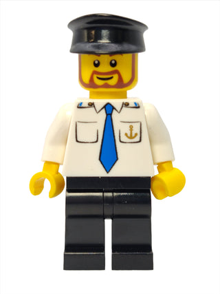 Boat Captain with Blue Tie and Anchor on Pocket, boat012 Minifigure LEGO®   