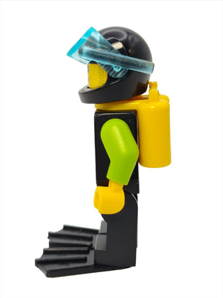 Diver - Black Flippers and Wetsuit with White Logo Yellow Scuba Tank, cty0958 Minifigure LEGO®   