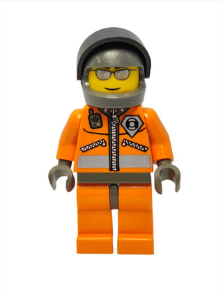 Coast Guard World City - Orange Jacket with Zipper and Dark Gray Helmet, wc013 Minifigure LEGO®   