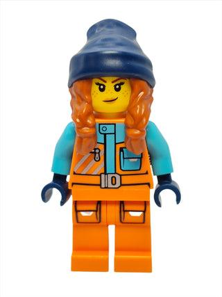 Arctic Explorer - Female with Orange Jacket and Dark Orange Braids, cty1613 Minifigure LEGO®   