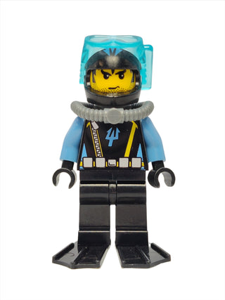 Aquaraider Diver 8 with Black Flippers, aqu023 Minifigure LEGO®   