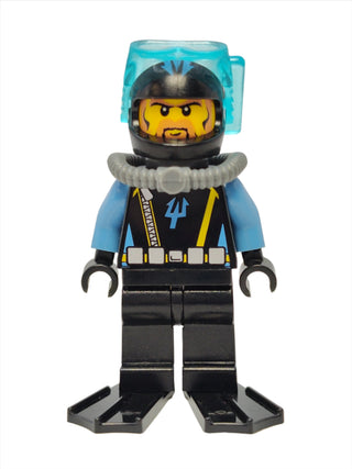 Aquaraider Diver 6 with Black Flippers, aqu025 Minifigure LEGO®   