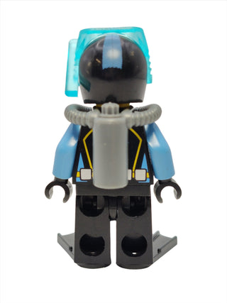 Aquaraider Diver 6 with Black Flippers, aqu025 Minifigure LEGO®   