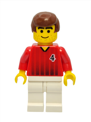 Soccer Player - Red and White Team with Number 4, soc087 Minifigure LEGO®   