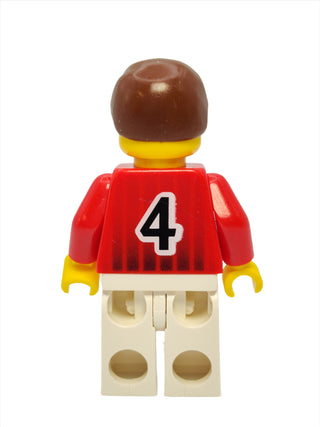 Soccer Player - Red and White Team with Number 4, soc087 Minifigure LEGO®   