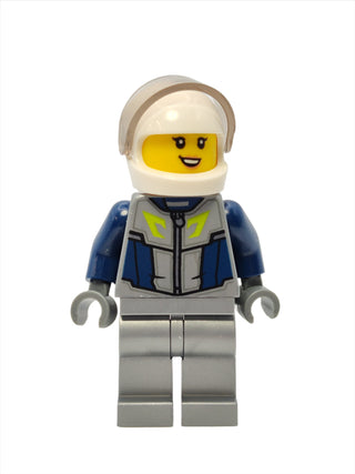 Race Car Driver - Dark Blue and Flat Silver Racing Suit, cty1593 Minifigure LEGO®   