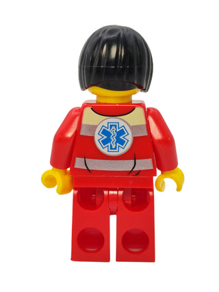 Paramedic Female - Red Uniform with Black Bob Cut Hair, cty0271 Minifigure LEGO®   