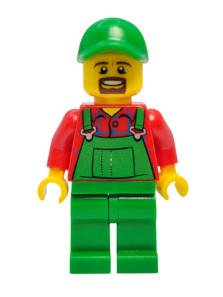 Overalls Farmer Green - Brown Moustache and Goatee, cty0499 Minifigure LEGO®   