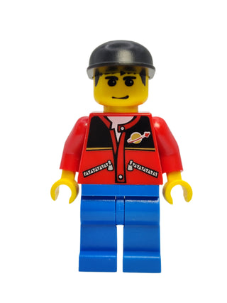 Red Jacket with Zipper Pockets and Classic Space Logo - Black Cap, twn027 Minifigure LEGO®   