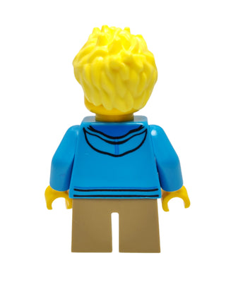 Boy - Dark Azure Hoodie with Green Striped Shirt, cty0657 Minifigure LEGO®   