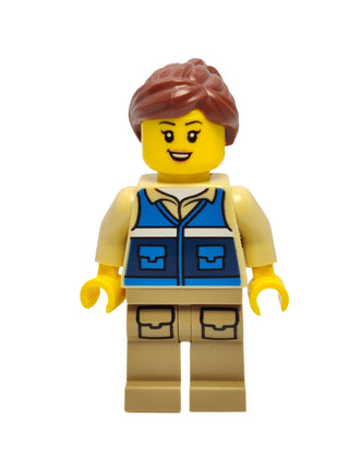 Wildlife Rescue Worker - Female Blue Vest with 'RESCUE' Pattern on Back, cty1300 Minifigure LEGO®   