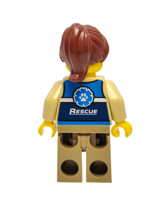 Wildlife Rescue Worker - Female Blue Vest with 'RESCUE' Pattern on Back, cty1300 Minifigure LEGO®   