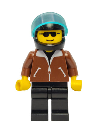 Jacket Brown - Black Helmet with Trans-Light Blue Visor, jbr002 Minifigure LEGO®   