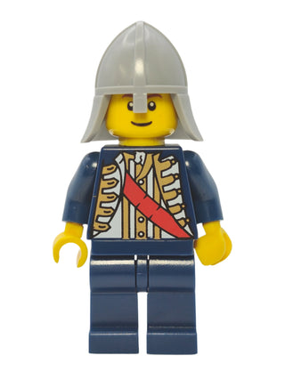 Red Sash with Light Bluish Gray Neck Protector - Reddish Brown Eyebrows, cas479b Minifigure LEGO®   