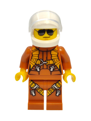 Pilot - Dark Orange Jumpsuit with Black and Silver Sunglasses, twn364 Minifigure LEGO®   