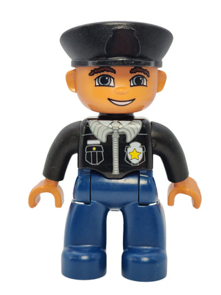 Duplo Figure Police - Black Top with Badge, 47394pb107 Minifigure LEGO®   