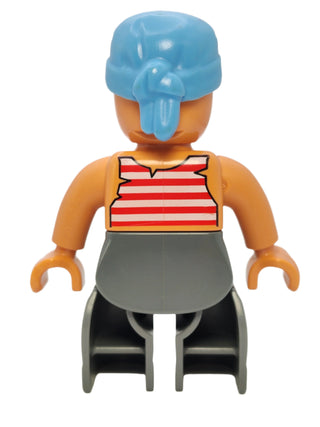 Duplo Figure Pirate - Red and White White Striped Top, 47394pb060 Minifigure LEGO®   