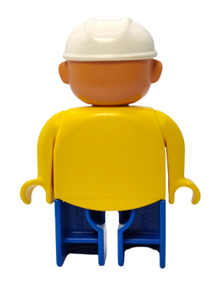 Duplo Figure Male - Yellow Top with Lego Logo and Construction Hat, 4555pb038 Minifigure LEGO®   